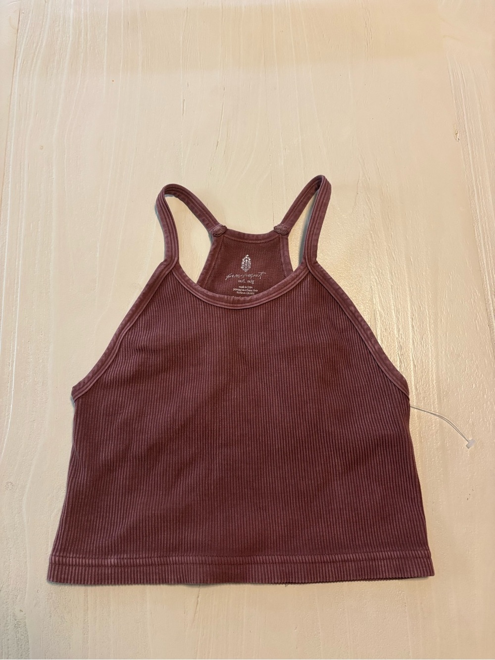 Free People Ribbed Racerback Crop Tank Top